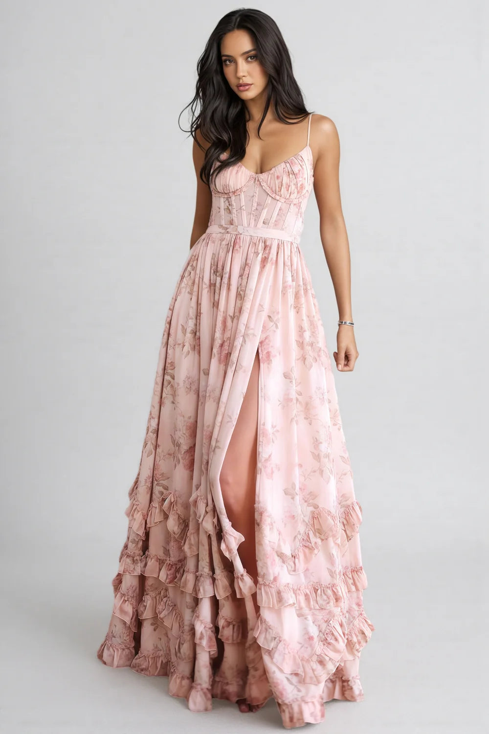 Rosalette | Women's Floral Summer Maxi Dress - Pink - Image 1