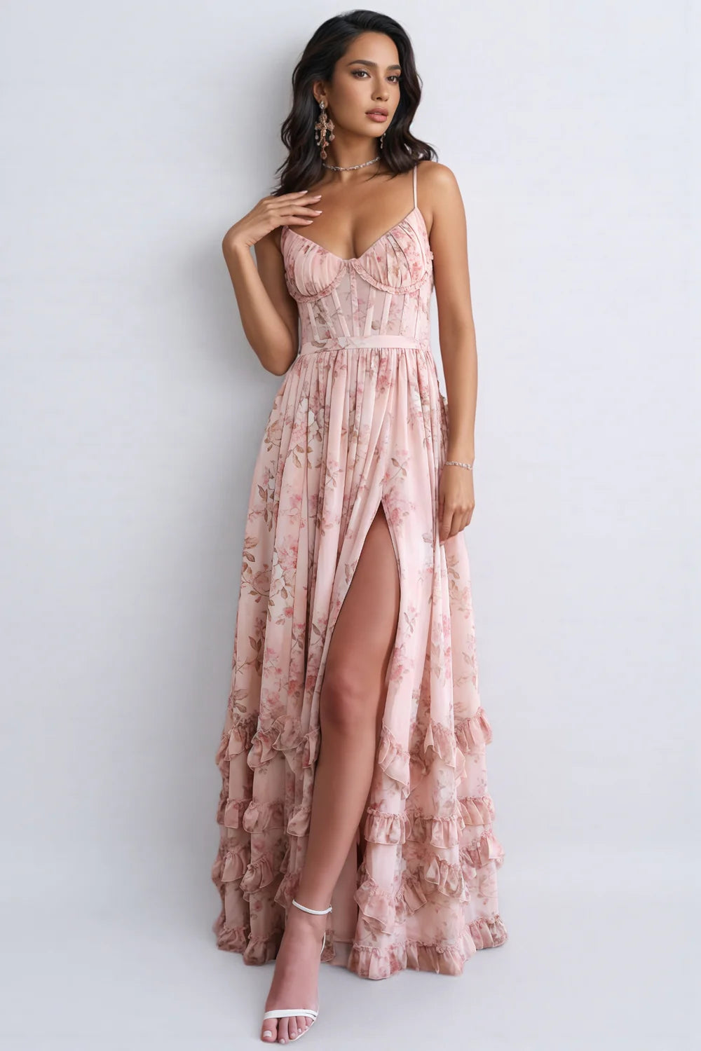 Rosalette | Women's Floral Summer Maxi Dress - Pink - Image 4