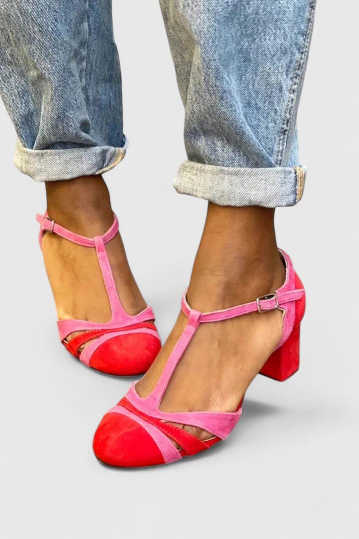 Rosayne | Women's Block Heel T-Bar Sandals - Image 1