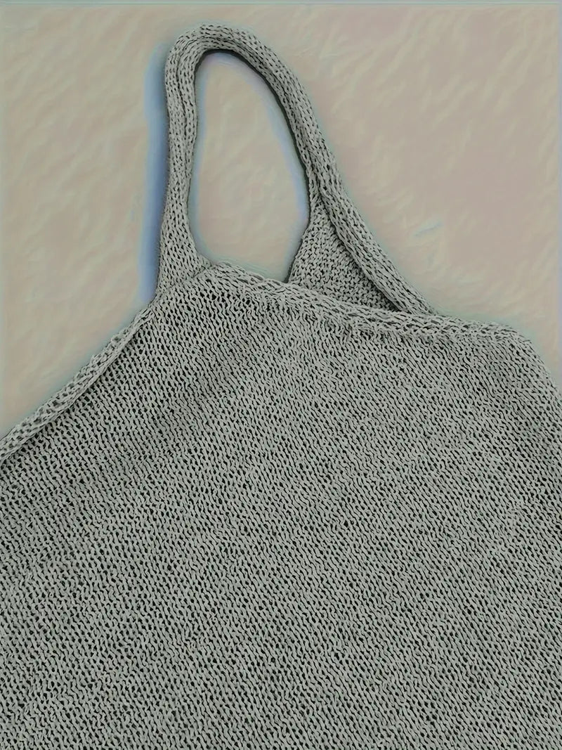 Saoirse | Women's Knit Bodycon Mini Dress - Beige - Image 25