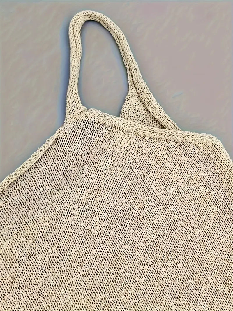 Saoirse | Women's Knit Bodycon Mini Dress - Beige - Image 4