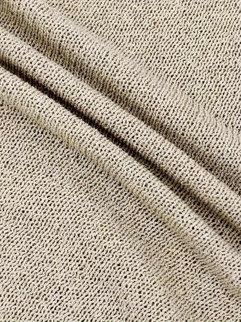Saoirse | Women's Knit Bodycon Mini Dress - Beige - Image 6