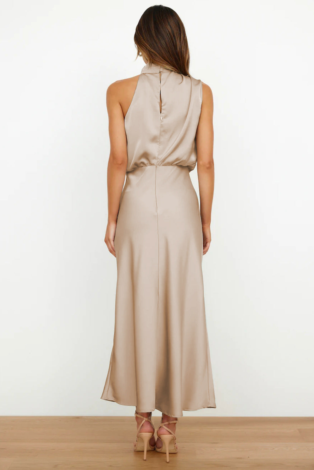 Selvaine | Women's Cocktail Dress Halter Midi - Sage - Image 5