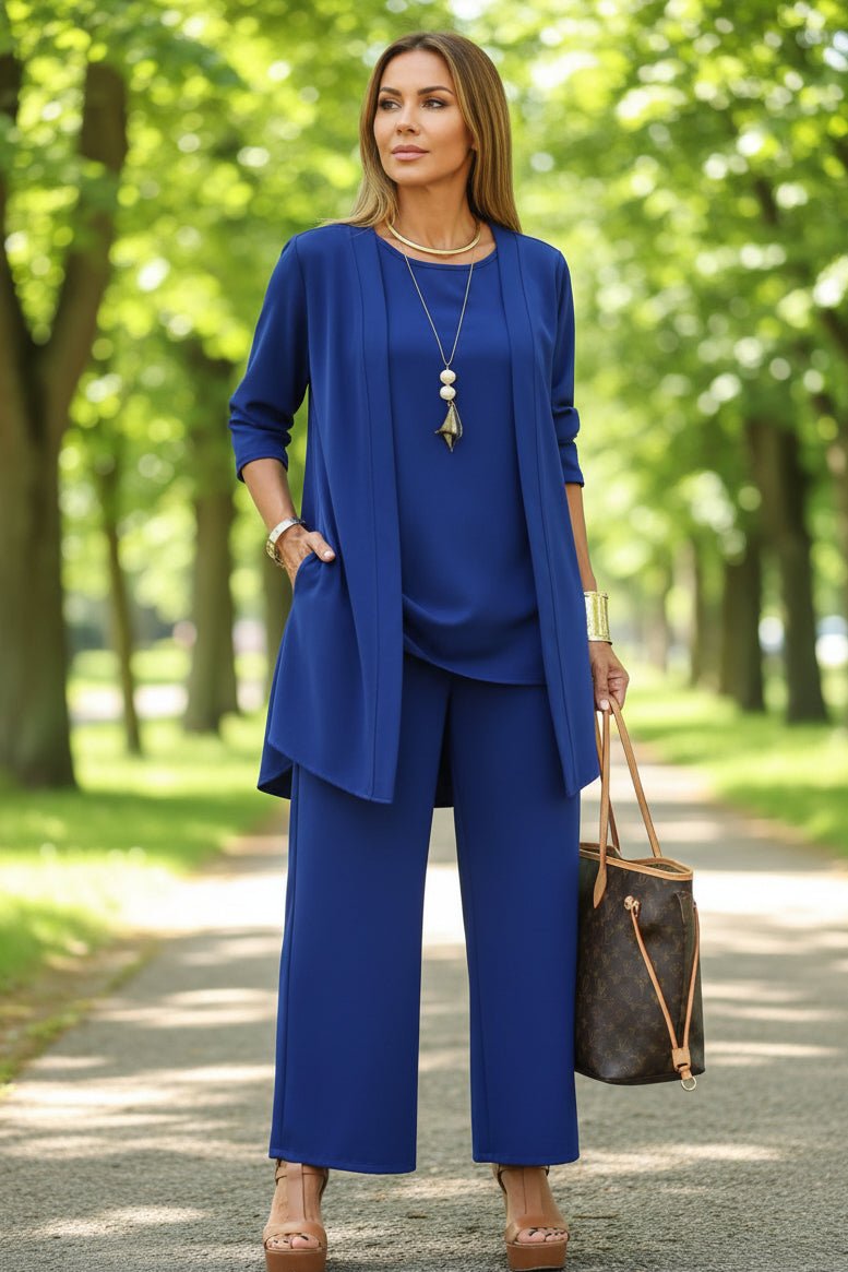 Selvaine | Women's Two Piece Set Wide Leg Pants - Camel - Image 5
