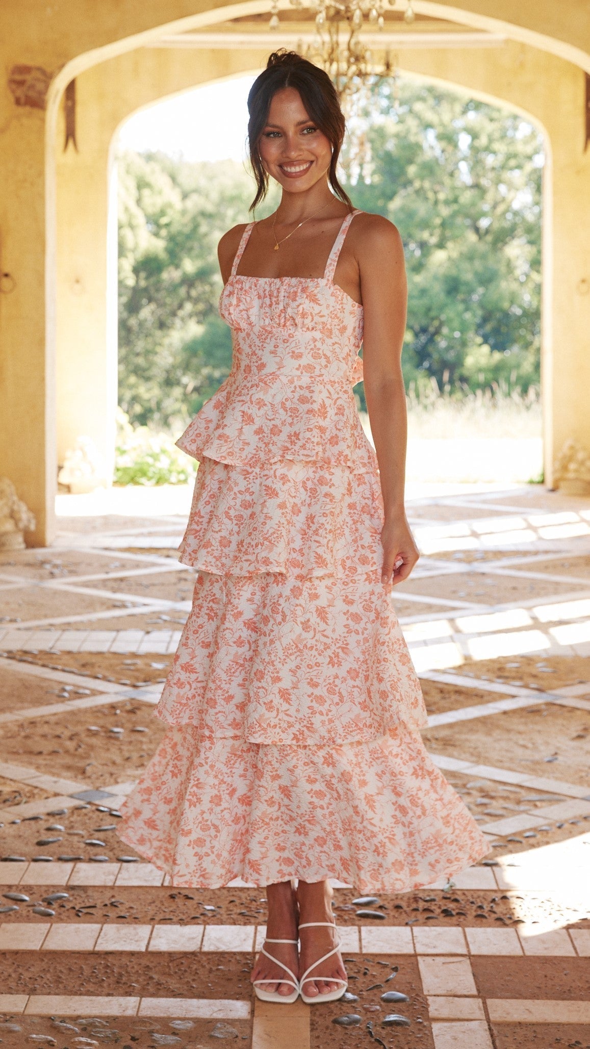Selvanta | Women's Maxi Dress Tiered Ruffle - Floral - Image 7