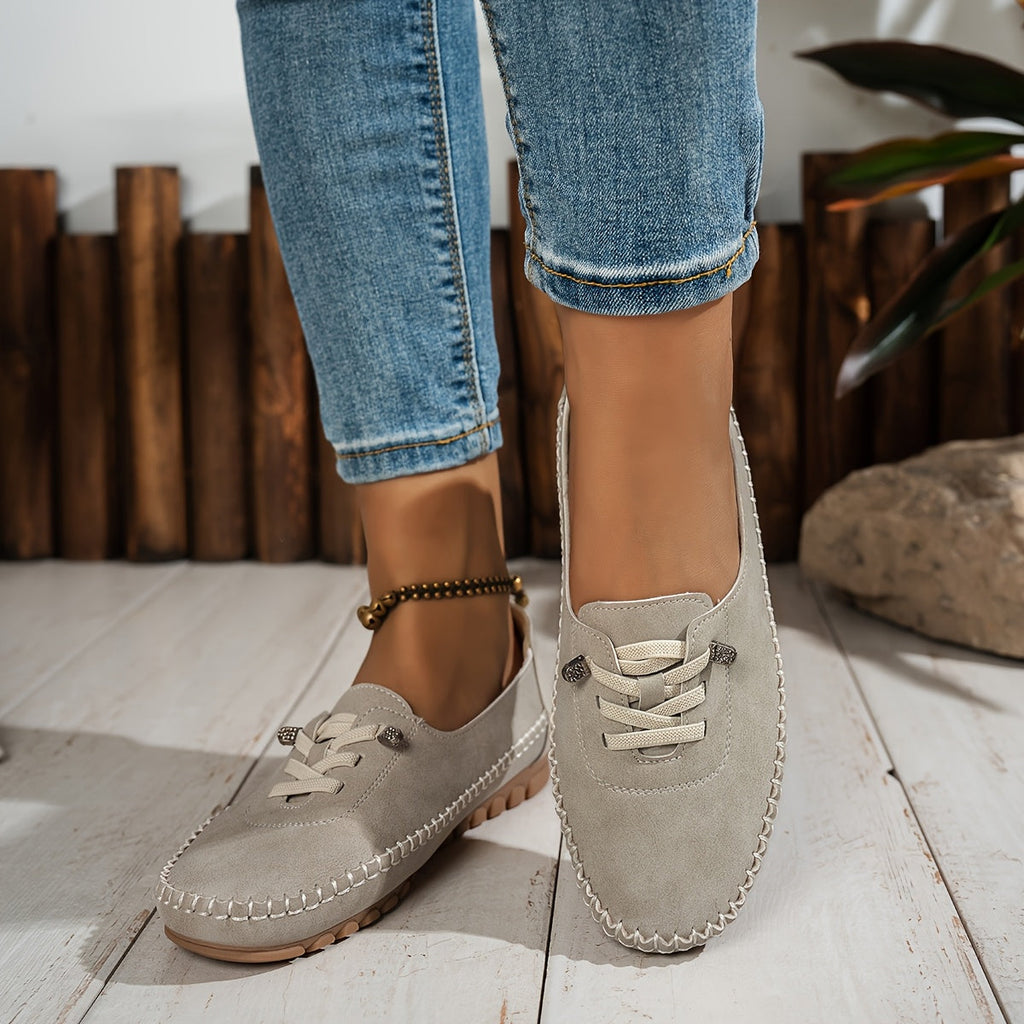 Selvara | Women's Orthopedic Flat Loafers - Grey - Image 15