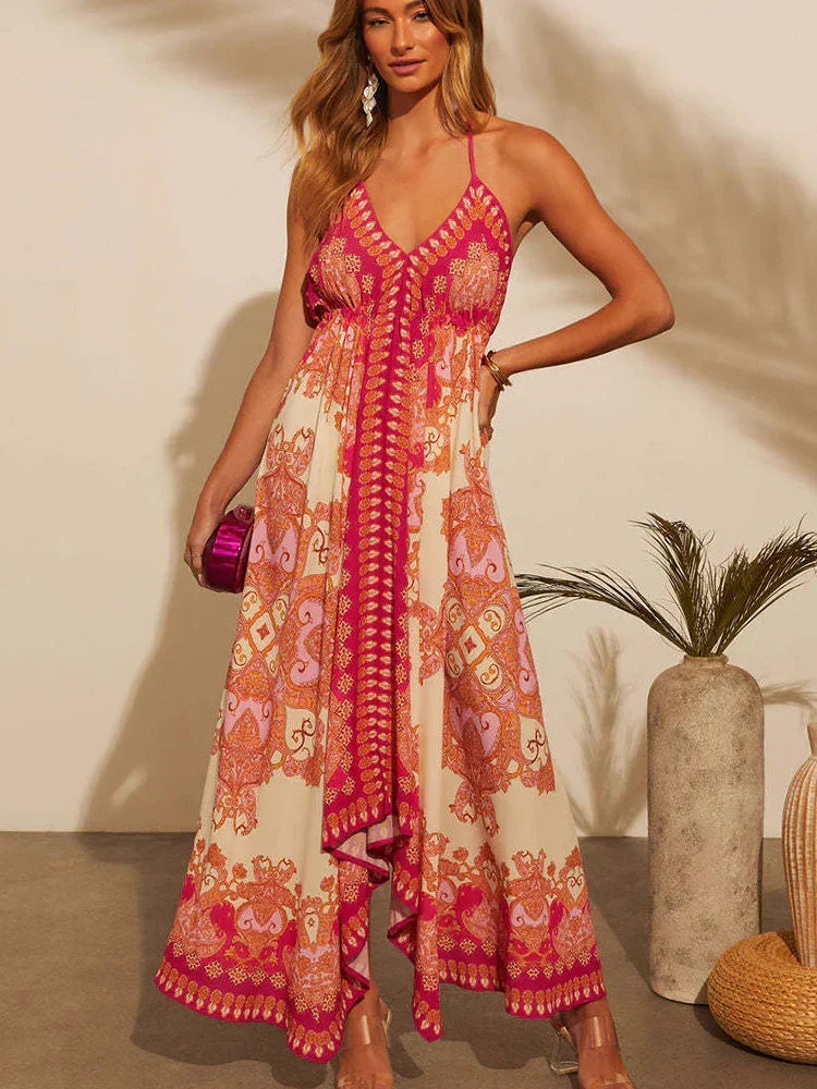 Selvinda | Women's Casual Summer Maxi Dress Boho Print - Image 3