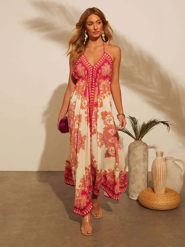 Selvinda | Women's Casual Summer Maxi Dress Boho Print - Image 8