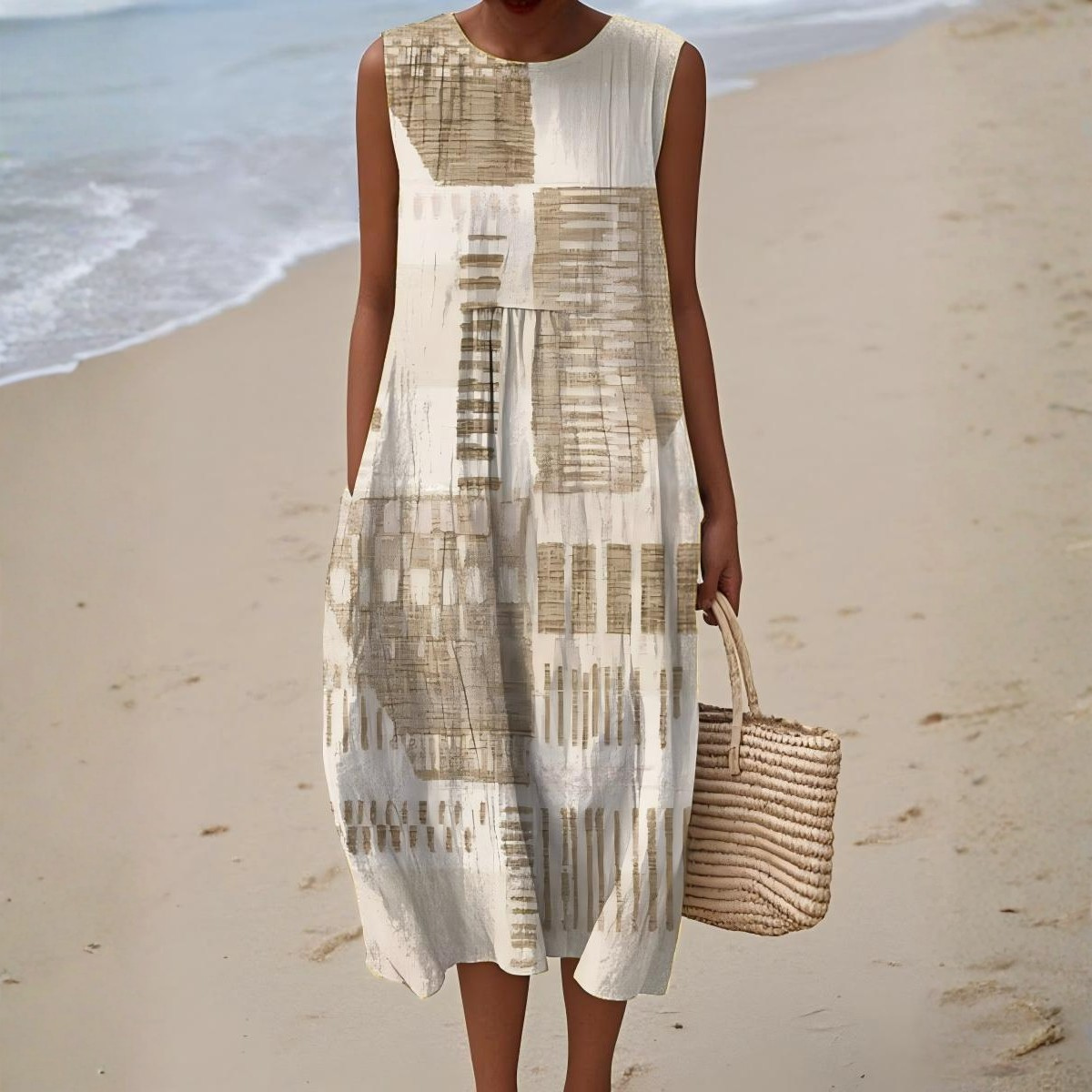 Selvorna | Women's Casual Summer Midi Dress - Image 1