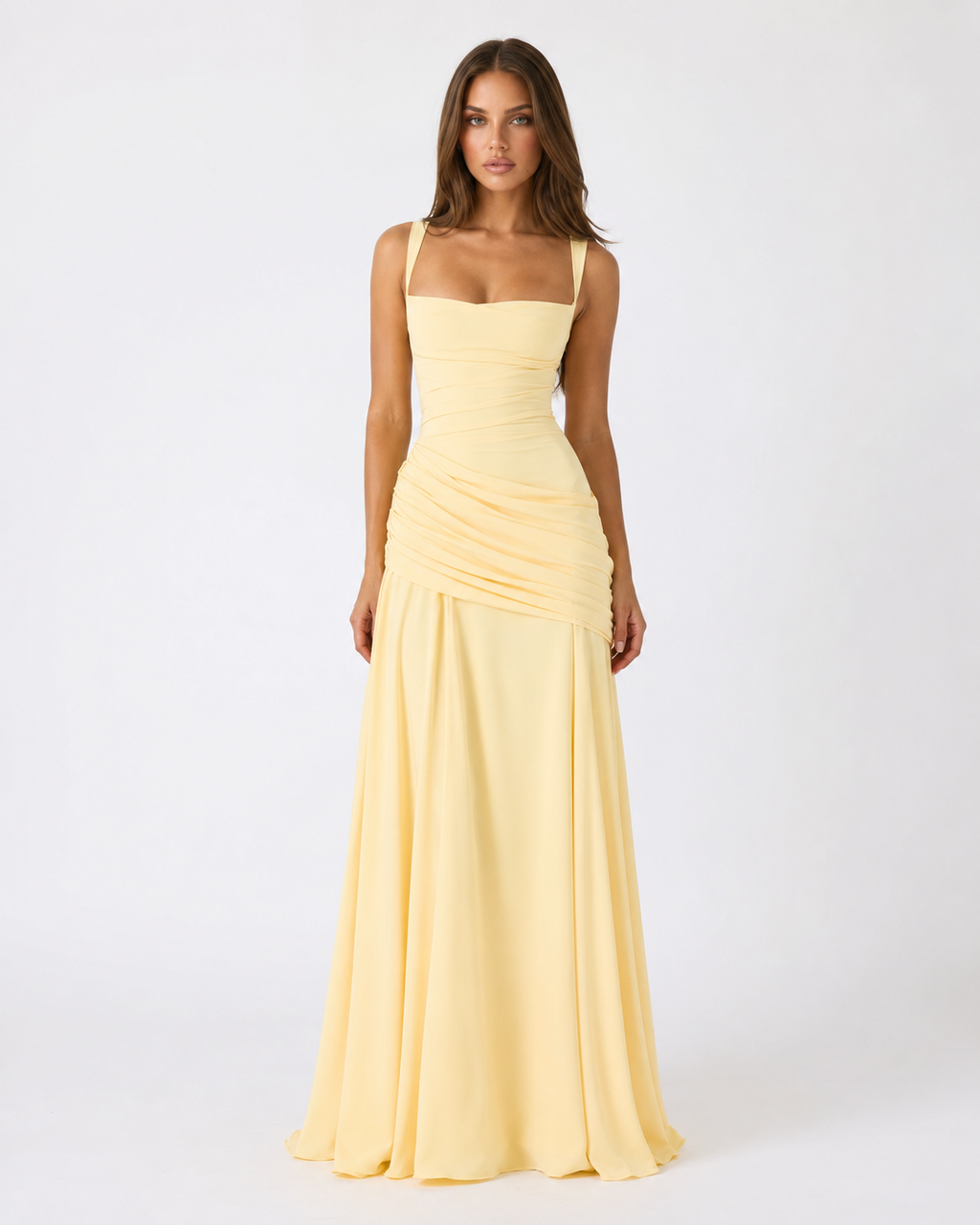 Selvorne | Women's Evening Gown Ruched Maxi Dress - Image 1