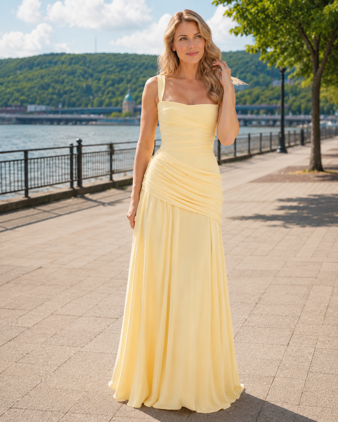 Selvorne | Women's Evening Gown Ruched Maxi Dress - Image 9