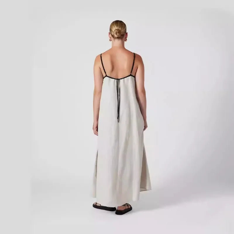Selvorne | Women's Sleeveless Maxi Dress - Beige - Image 2