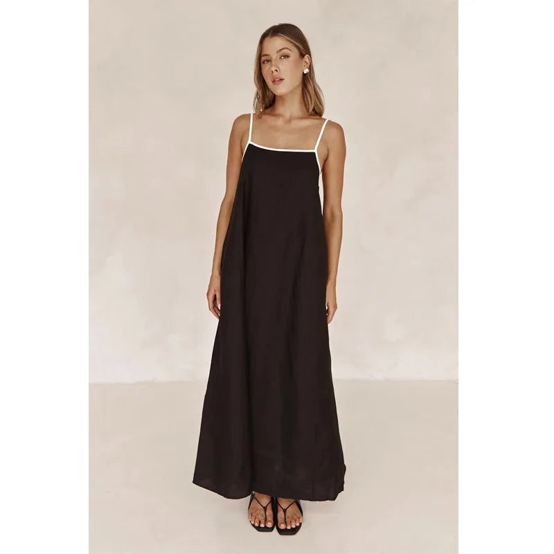 Selvorne | Women's Sleeveless Maxi Dress - Beige - Image 3