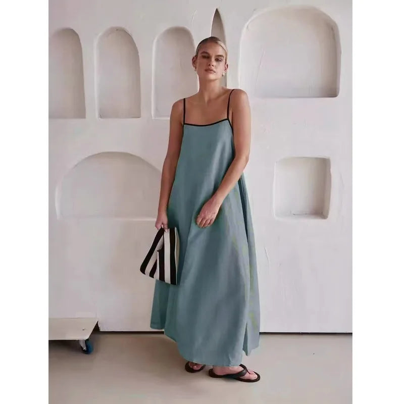Selvorne | Women's Sleeveless Maxi Dress - Beige - Image 6