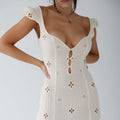 Selvorne | Women's Wedding Guest Midi Dress - Cream - Image 1