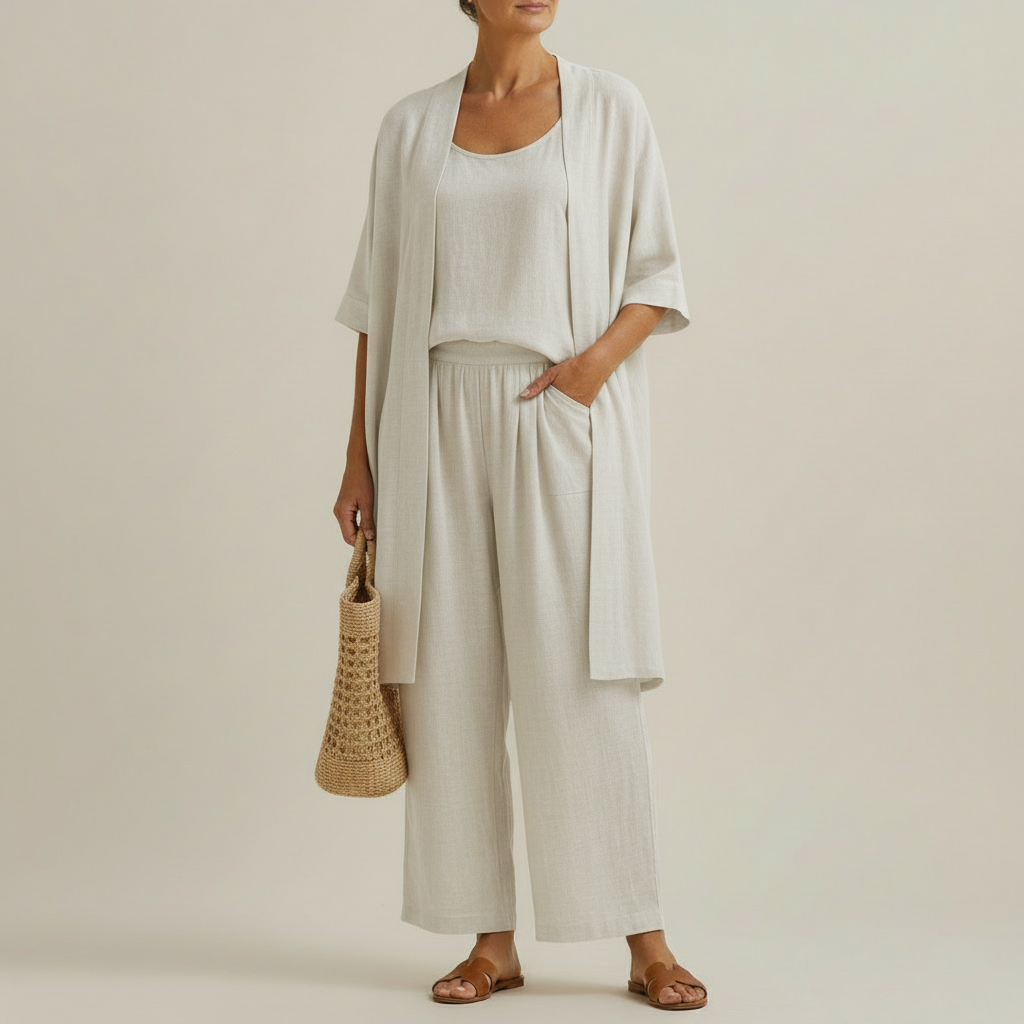 Selvourne | Women's Three-Piece Co-ord Set Wide Leg - Image 1