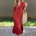 Solenne | Women's Casual Summer Maxi Dress - Red - Image 3