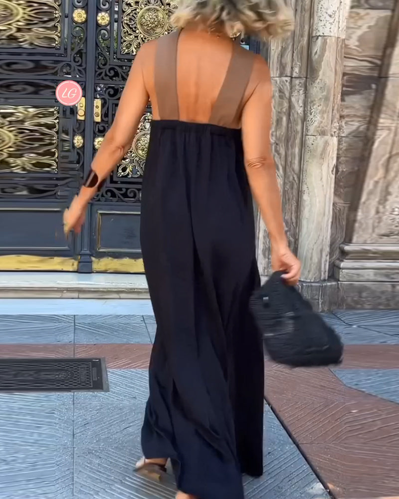 Solvaine | Women's Casual Summer Halter Neck Maxi Dress - Image 12