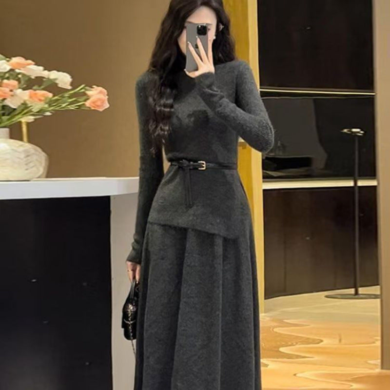 Solvara | Women's Belted Knit Midi Dress - Image 4