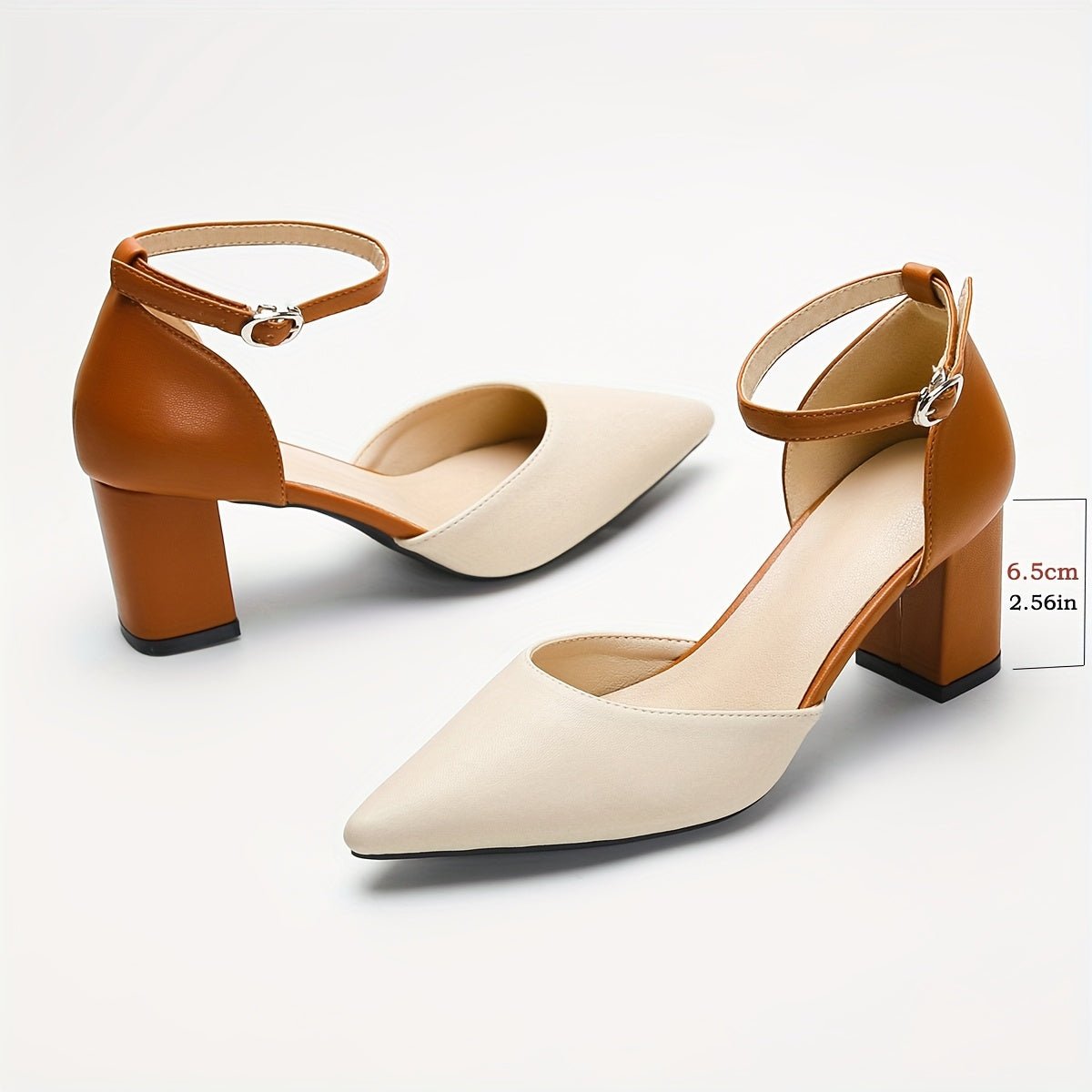 Solvara | Women's Block Heel Pumps Ankle Strap - Image 4