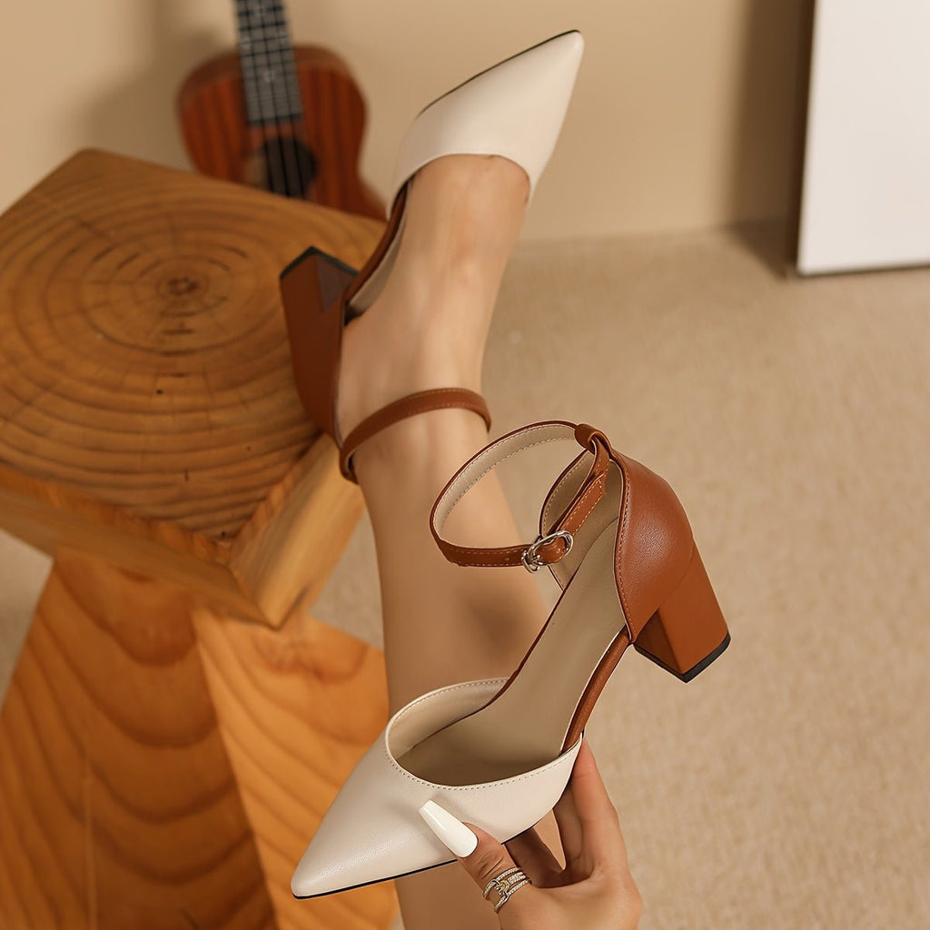 Solvara | Women's Block Heel Pumps Ankle Strap - Image 5