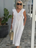 Solvara | Women's Casual Summer Maxi Dress - Lilac - Image 5