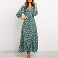 Solvara | Women's Maxi Dress Long Sleeve - Navy - Image 2