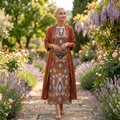 Solveiga | Women's Printed Maxi Dress with Shawl - Image 2