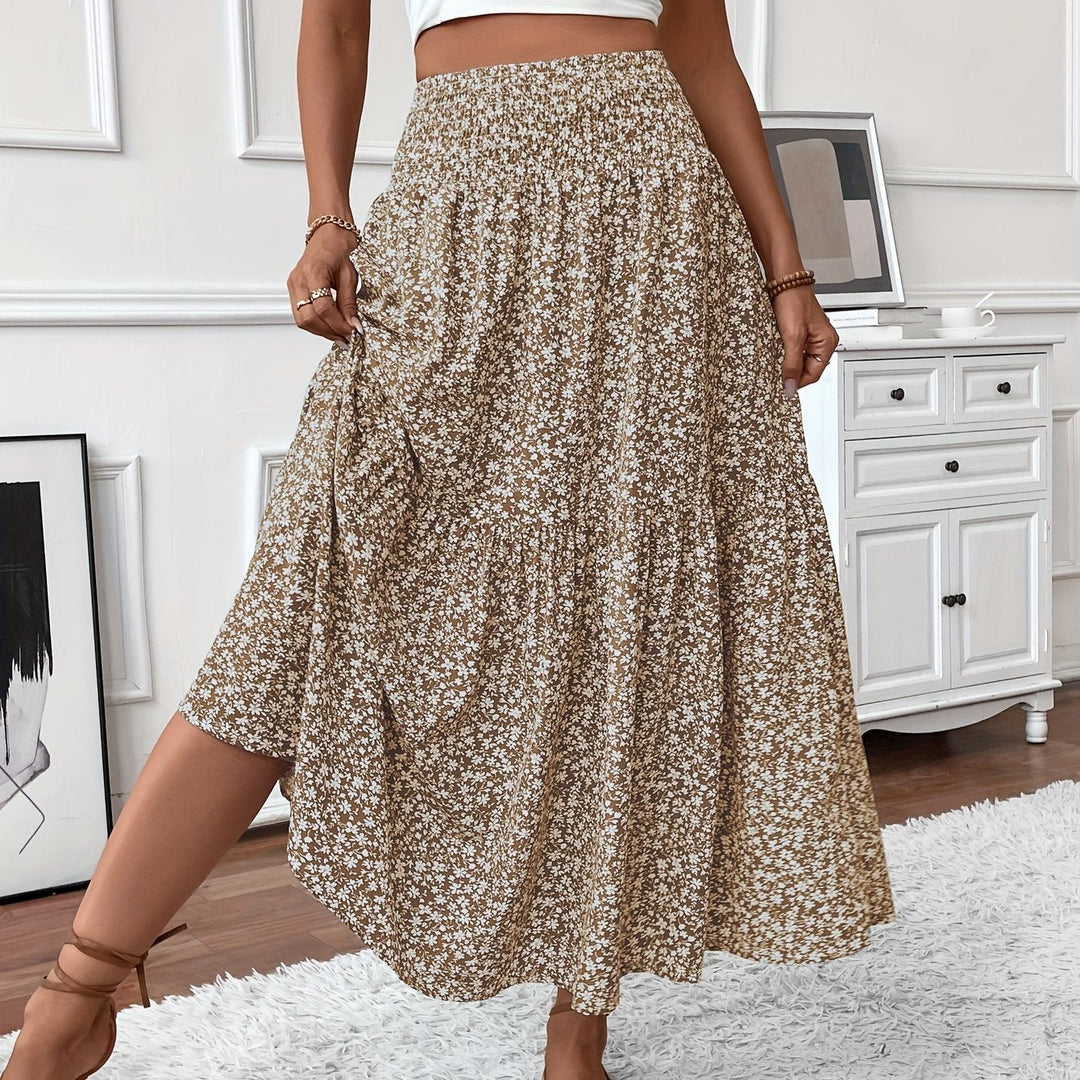 Sorinda | Women's Midi Skirt Tiered - Image 1