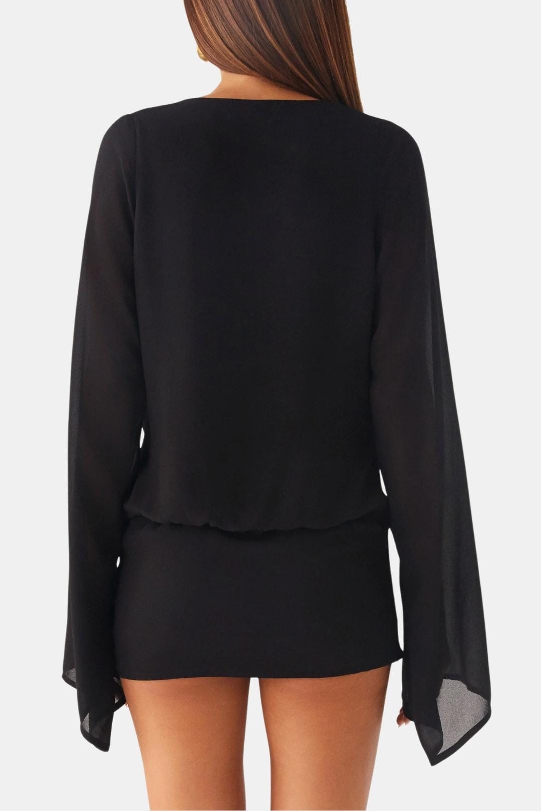 Sylvara | Women's Cowl Neck Mini Dress - Yellow - Image 7