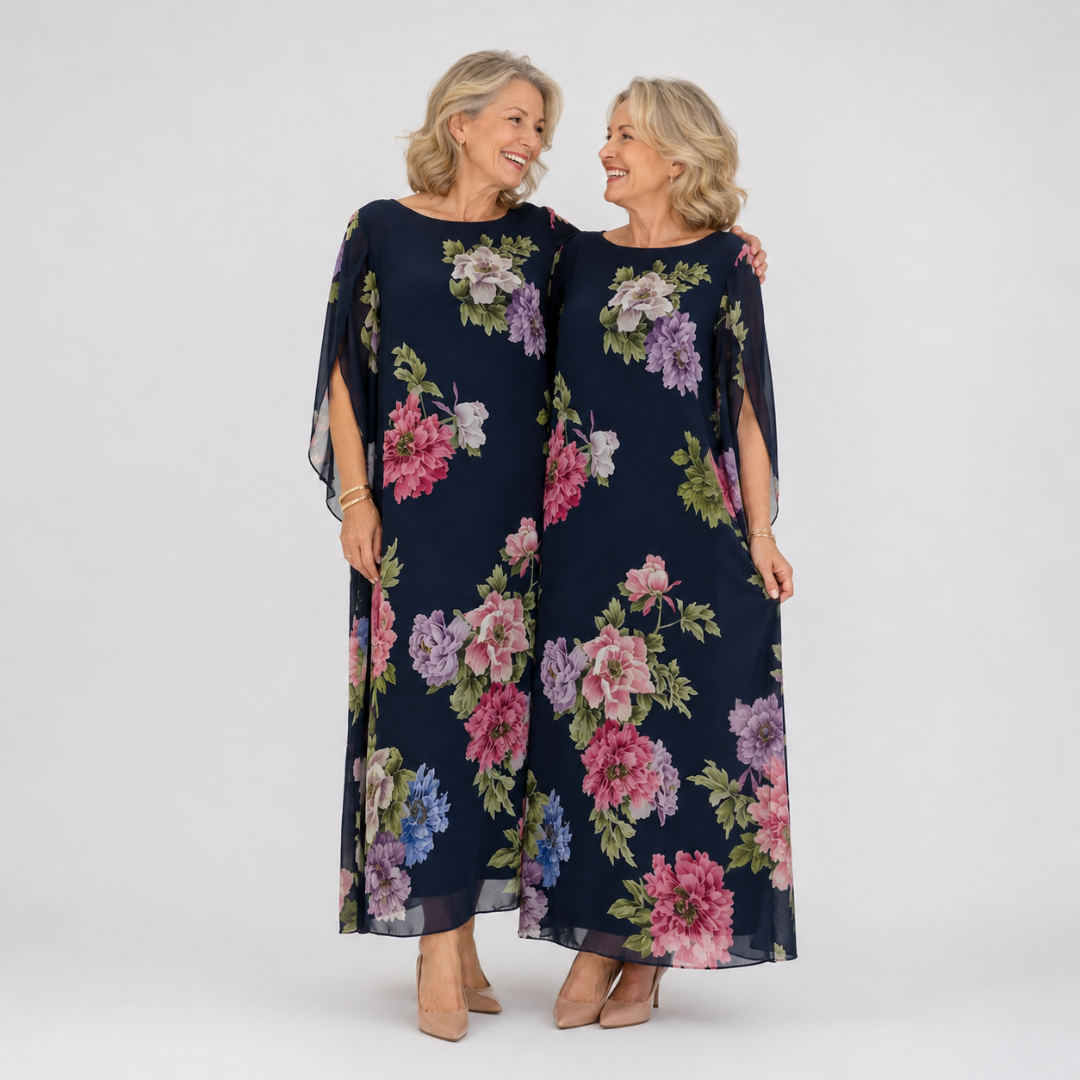 Sylvenne | Women's Floral Maxi Dress - Navy - Image 2