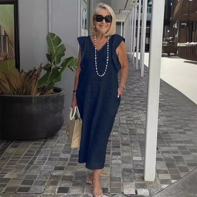 Sylvette | Women's Midi Dress Flutter Sleeve - Image 2