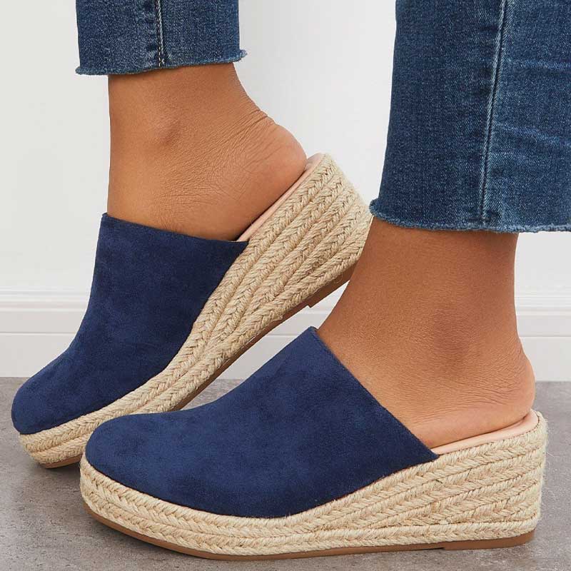 Talverne | Women's Espadrille Wedge Mules - Image 1