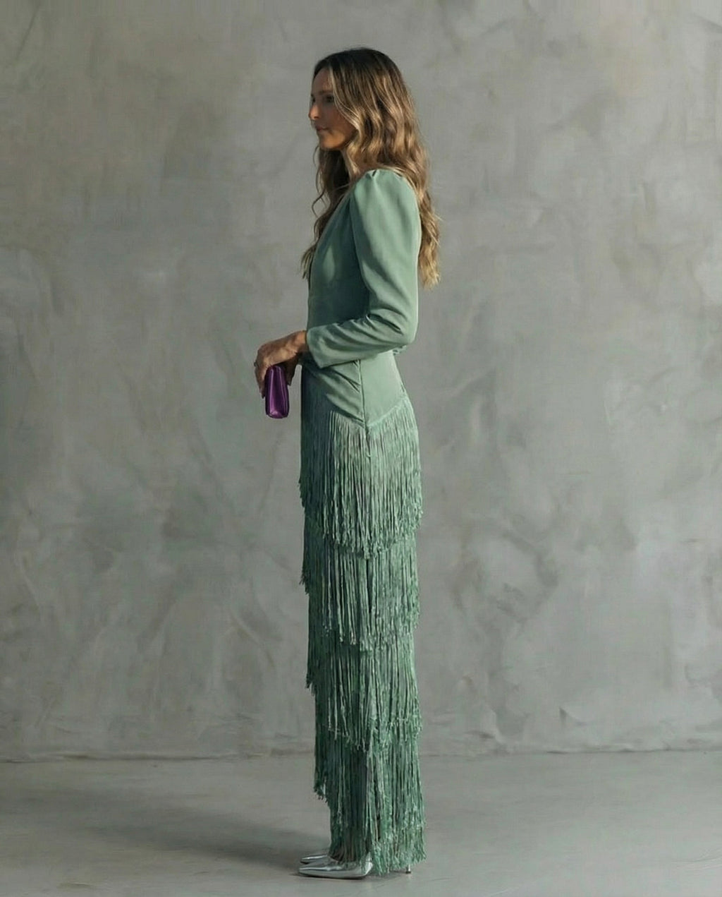 Tavelle | Women's Cocktail Dress Layered Fringe Midi - Image 6