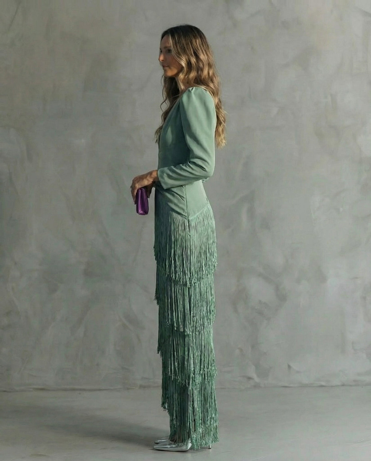 Tavelle | Women's Cocktail Dress Layered Fringe Midi - Image 6