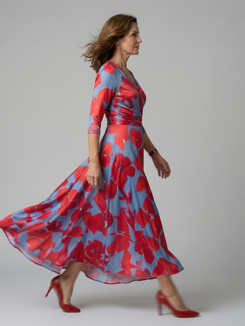 Tavona | Women's Midi Wrap Dress - Image 2