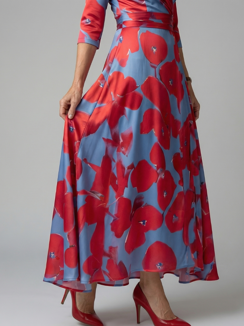 Tavona | Women's Midi Wrap Dress - Image 3
