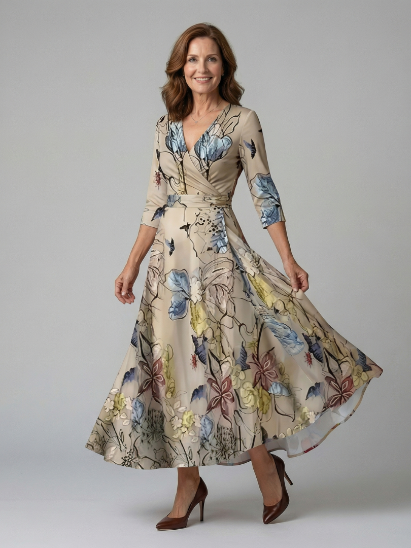Tavona | Women's Midi Wrap Dress - Image 6