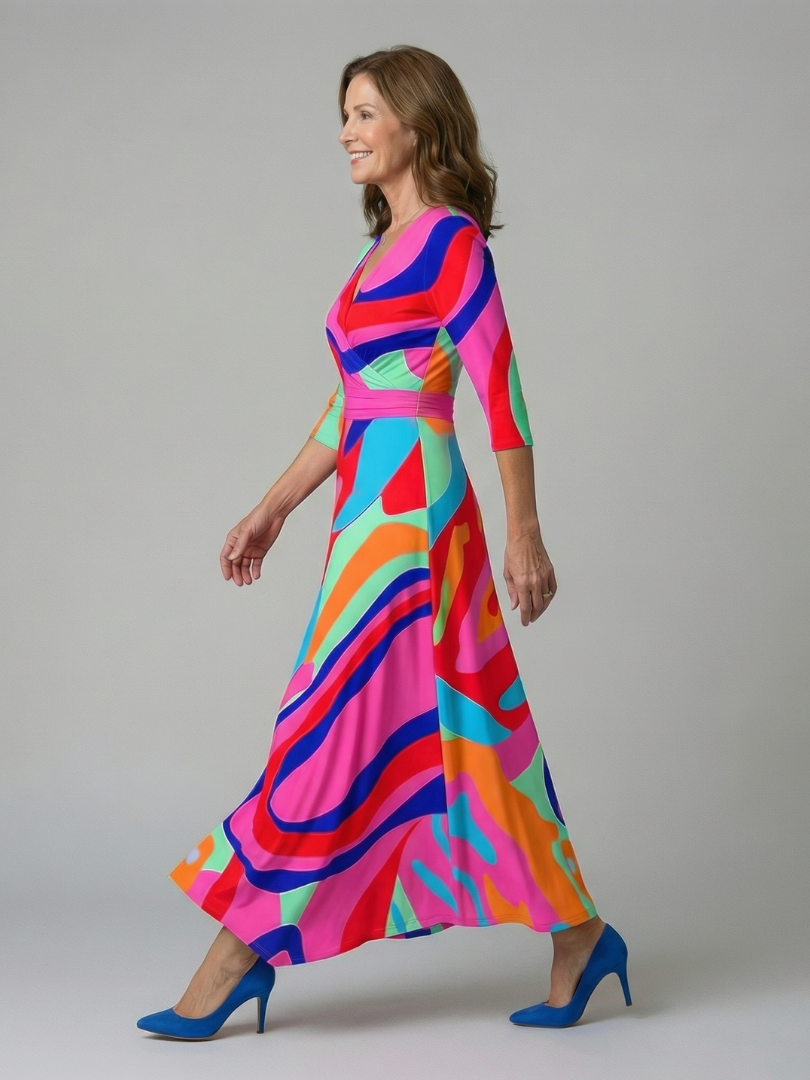 Tavona | Women's Midi Wrap Dress - Image 9
