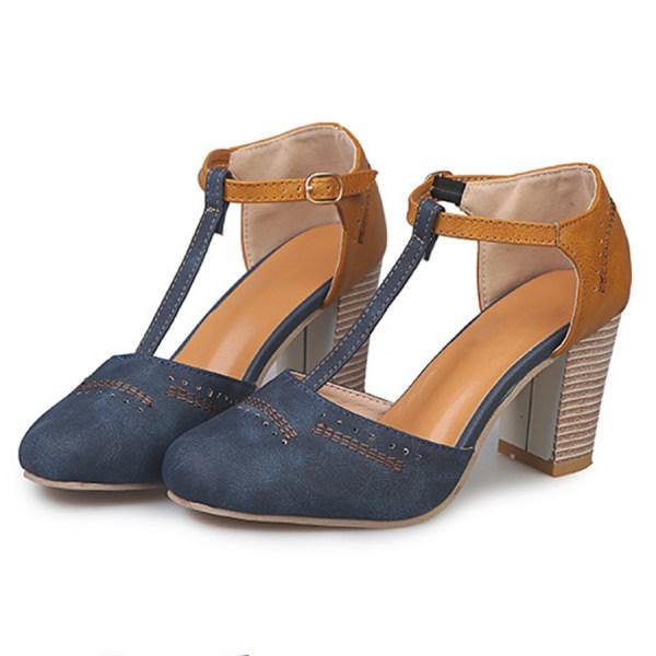 Tavora | Women's Block Heel Mary Jane T-Strap Heels - Image 4