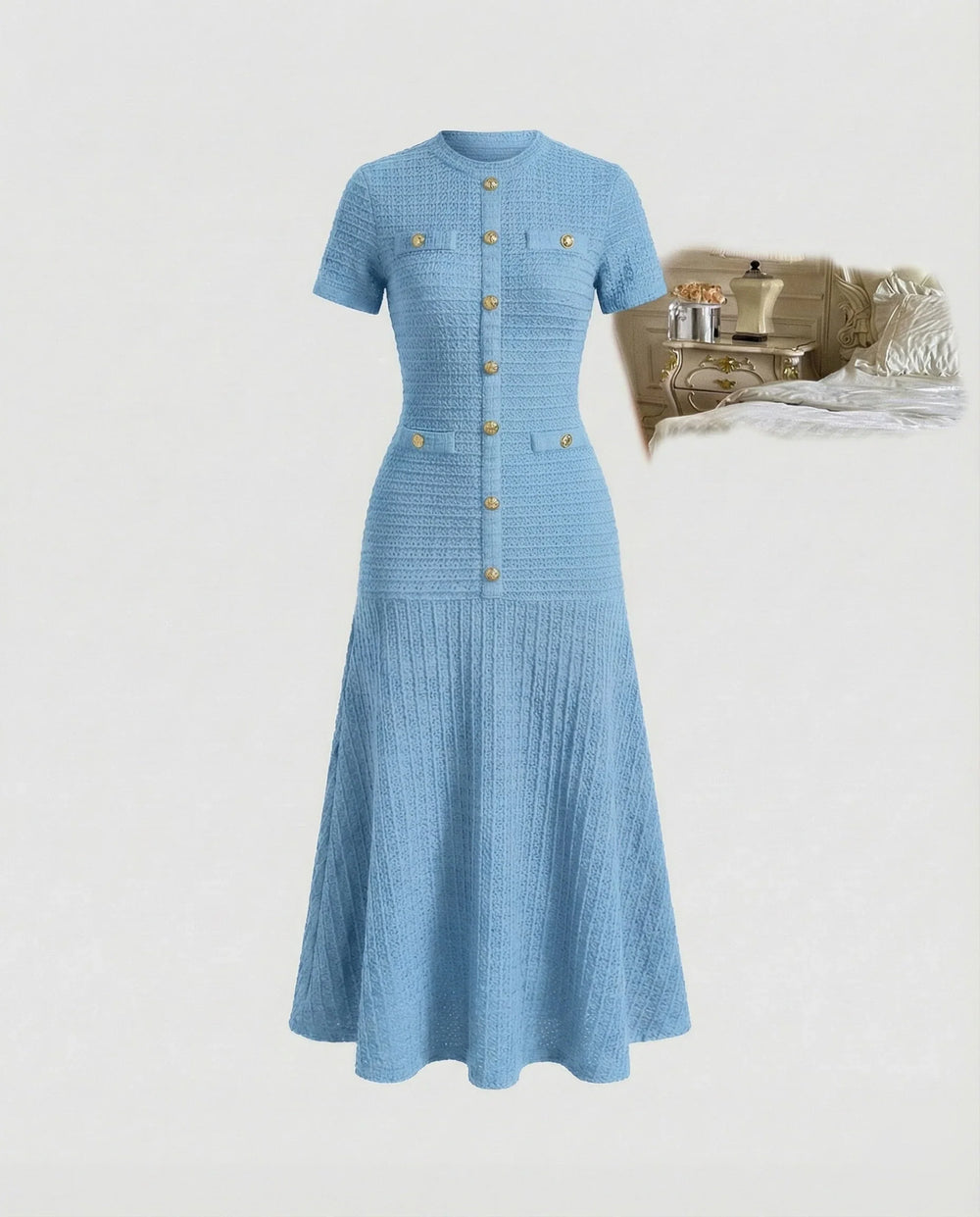 Telvessa | Women's Knit Maxi Dress Button-Front - Image 2