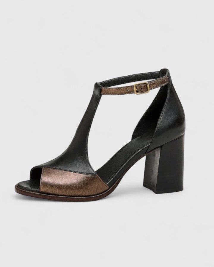 Telvorne | Women's Block Heel Sandals Open Toe Ankle Strap - Black - Image 2
