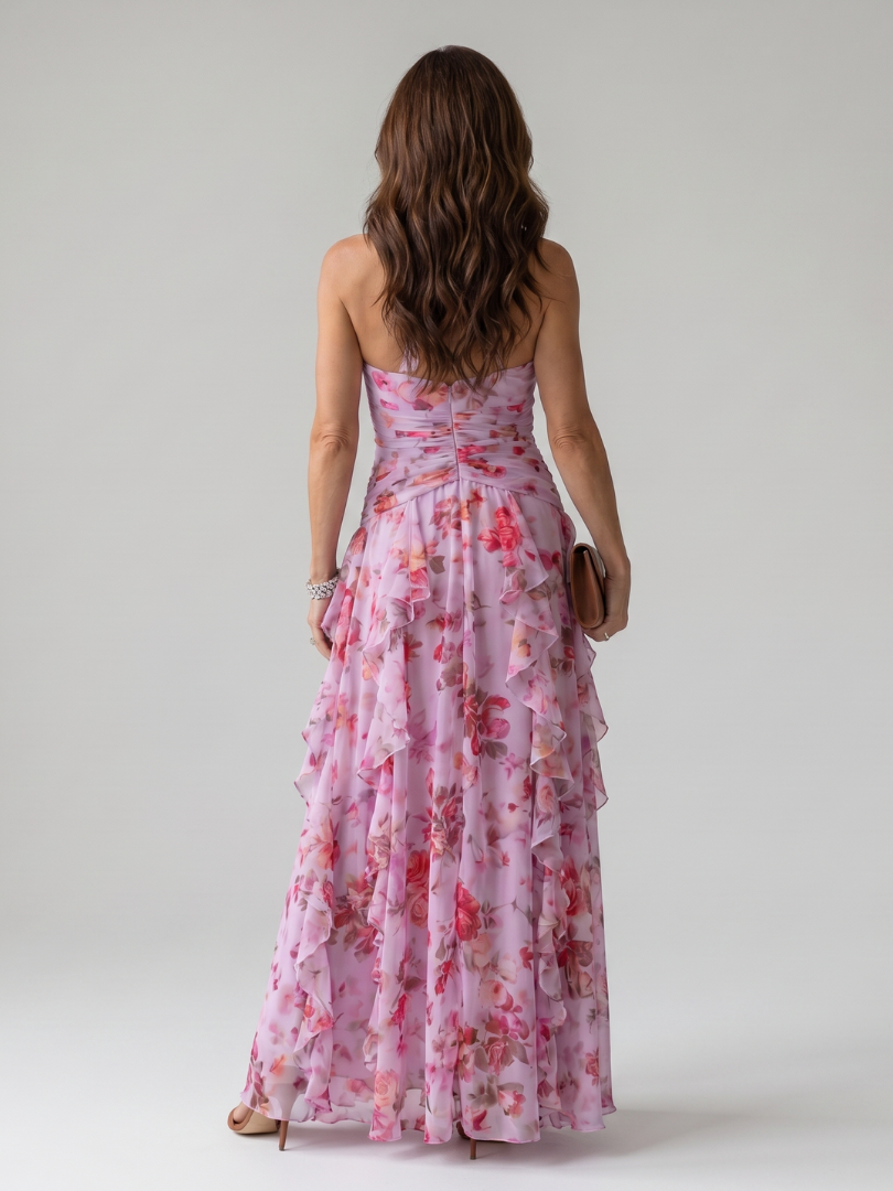 Thalveen | Women's Maxi Dress Halter Neck - Lilac - Image 4