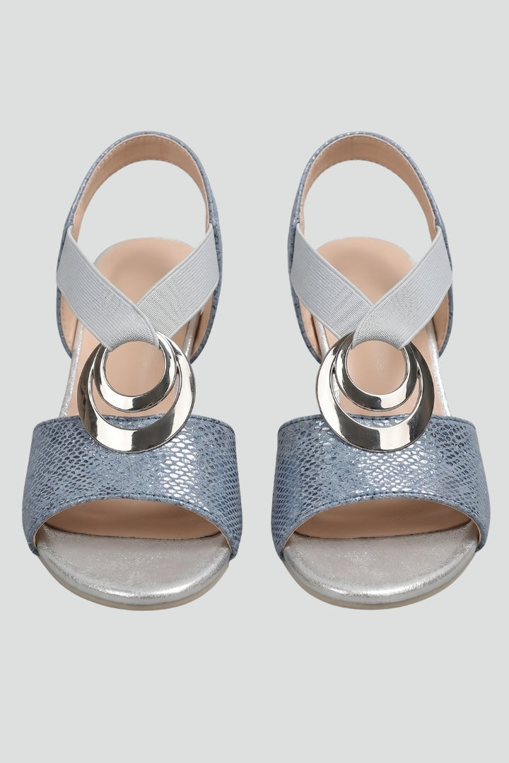 Thalvette | Women's Block Heel Sandals Ankle Strap - Blue - Image 2