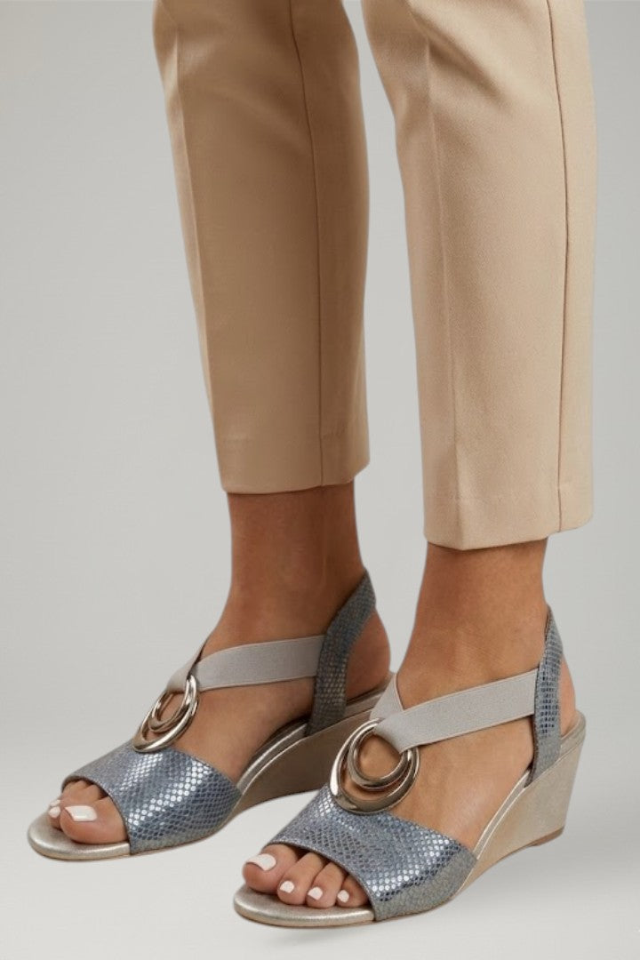 Thalvette | Women's Block Heel Sandals Ankle Strap - Blue - Image 4