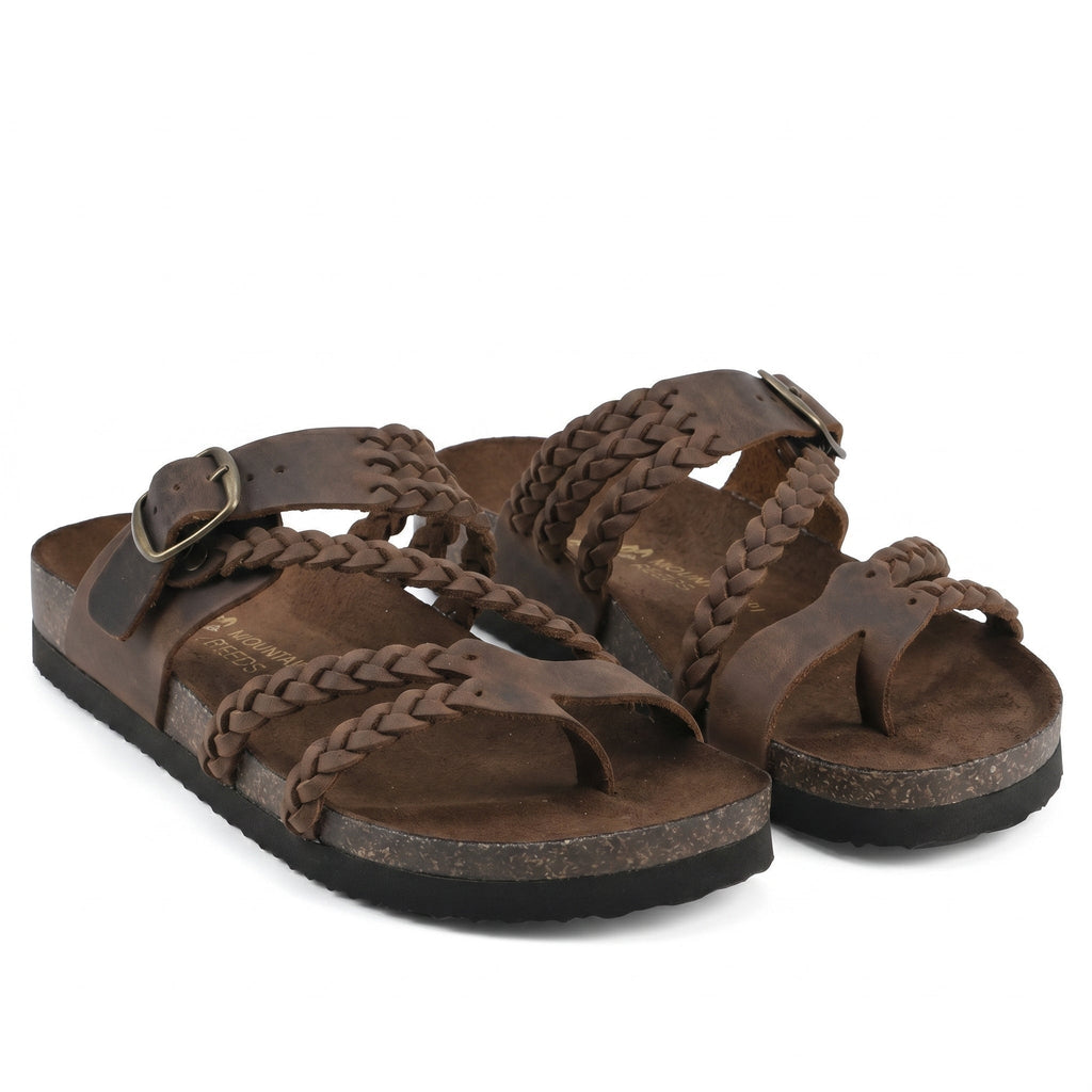 Thalvindra | Women's Braided Strap Flat Sandals - Image 1