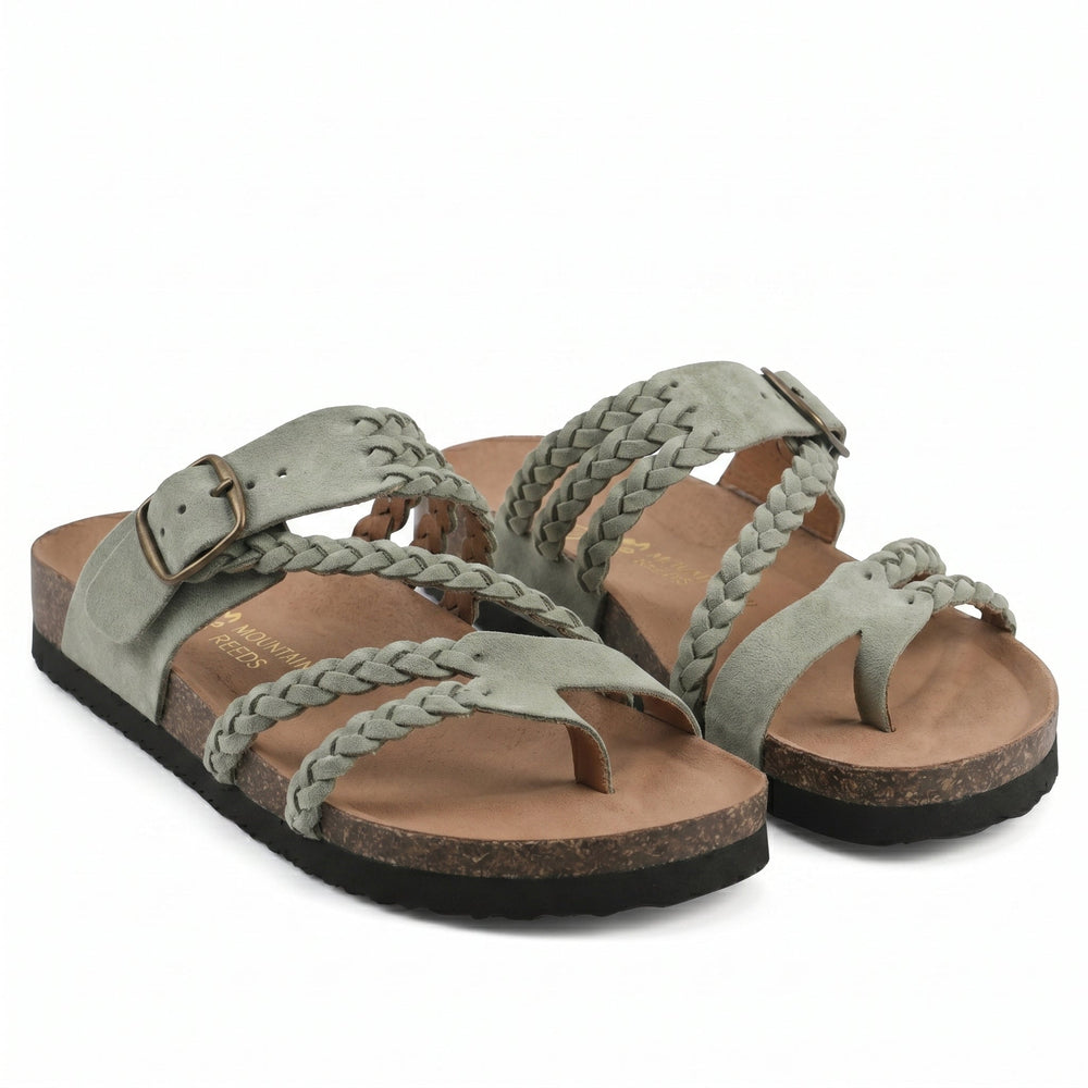 Thalvindra | Women's Braided Strap Flat Sandals - Image 2
