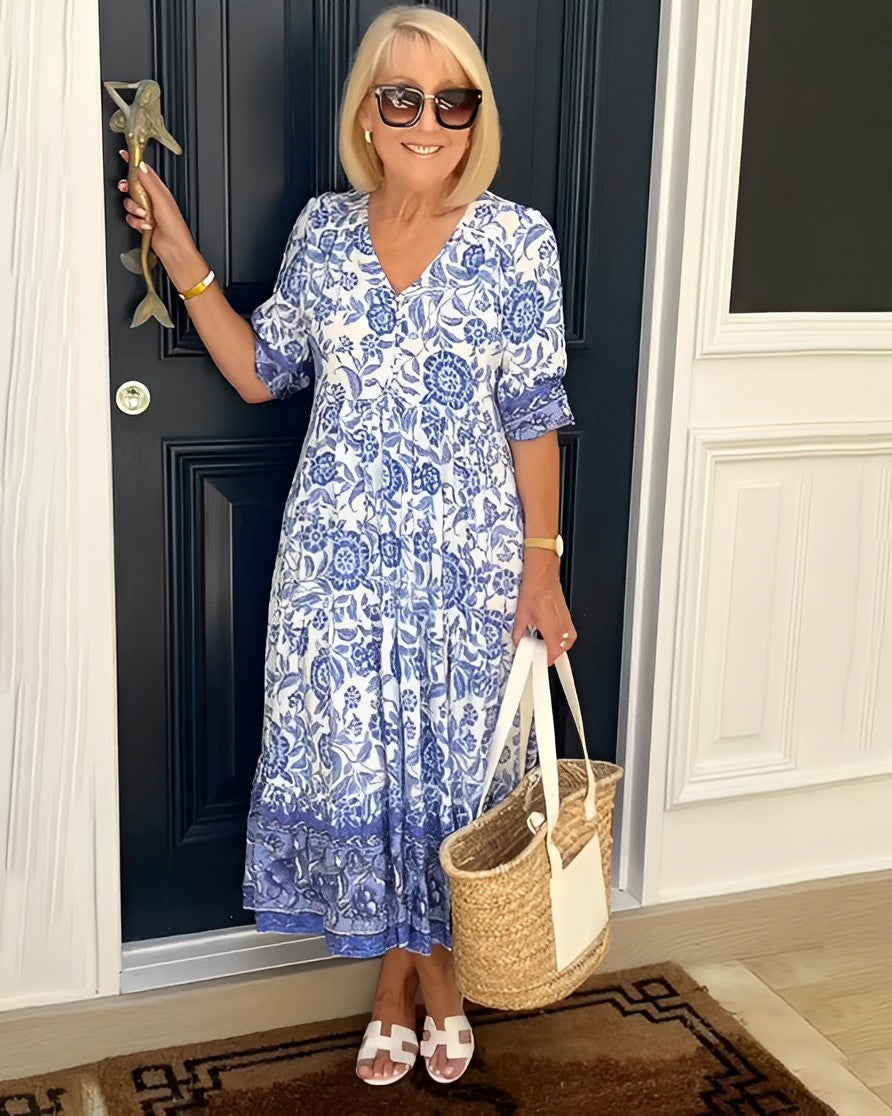 Thalvore | Women's Midi Dress - Blue - Image 1