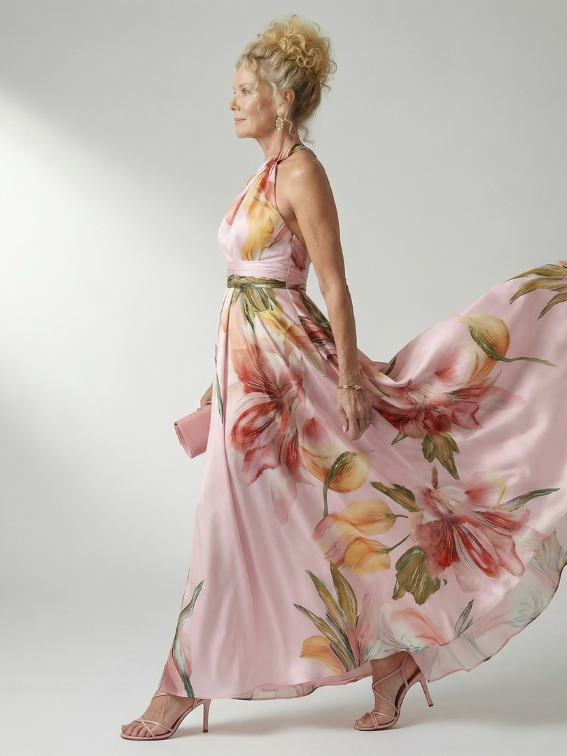 Thessalorne | Women's Maxi Dress Halter Neck - Image 13