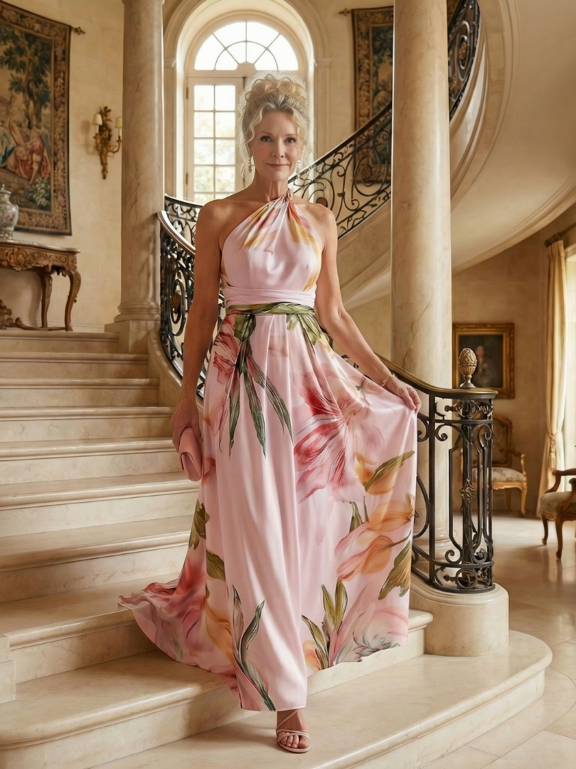 Thessalorne | Women's Maxi Dress Halter Neck - Image 15
